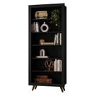 Livreiro Retrô 4430 Preto Fosco - Qmovi Livreiro Retrô 4430 Preto Fosco - Qmovi