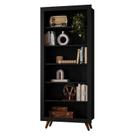 Livreiro Retrô 4430 Preto Fosco - Qmovi Livreiro Retrô 4430 Preto Fosco - Qmovi