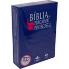 Livro - Bíblia do Pregador Pentecostal NAA com índice - SBB - Capa em couro sintético, azul nobre