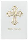 Livro - Bíblia Sagrada Católica, Letra Grande, Capa luxo branca, Cruz, Leitura Perfeita