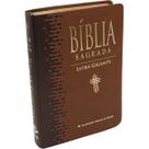 Livro - Bíblia Sagrada Letra Gigante com índice - Capa couro sintético Marrom | Letra Gigante SBB