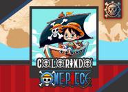 Livro Bloco Colorir One Piece holográfica capa dura 50 Desenhos 180g para adultos e crianças