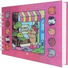 Livro Bobbie Goods 50 folhas Grossa 150g Não Borra e Não Rasga Capa Dura Rosa + Acetato