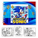 Livro Colorir Sonic Infantil 50 Folhas Desenhos Pintar Capa Dura