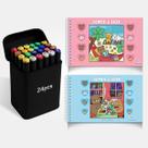 Livro Comfy Cozy Capa Dura Explore Criatividade Colorir 24 Canetas Touch Pontas Duplas Educativo Passatempo Aulas Férias