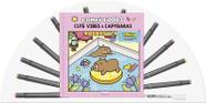 Livro - Cute vibes and capybaras - Livro para colorir com 12 canetinhas