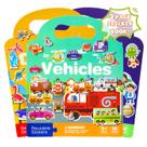 Livro de adesivos KIDS KING, impermeável, reutilizável, pacote com 3, 2 a 6 anos