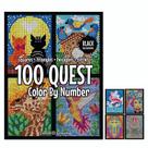 Livro de colorir 100 QUEST Color by Number para adulto com papel de 250 g