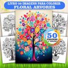 Livro de Colorir Adulto Antiestresse Floral Árvores 50 Desenhos Arvores Terceira Edição COL039-03 Livro de Colorir Adulto Antiestresse Floral Árvores 50 Desenhos Arvores Terceira Edição COL039-03