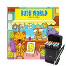 Livro De Colorir Bobbie Goods Tik Tok 48 Páginas Folha 150 Gm2 + 24 Canetinhas Ponta Dupla