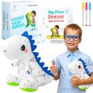 Livro de colorir, conjunto de presentes de dinossauro de pelúcia T-Rex para crianças de 3 a 7 anos