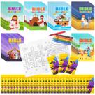 Livro de colorir Gilprop Christian com lápis de cor 336 unidades para crianças