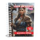 Livro de Colorir, Guerreiros Viginks, Capa Dura, A5, 180g, 50 desenhos, Coloring book