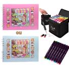 Livro de Colorir Kit Bobbie Goods + 48 Canetinhas Coloridas Pintar Diversão