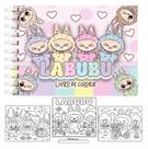 Livro De Colorir Labubu Bobbie Goods Rosa 50 Folhas Capa Dura180G