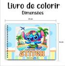 Livro De Colorir Stitch Azul Com 48 Ilustrações Para Pintar Capa Dura Para Crianças E Adultos