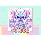 Livro de Colorir Stitch Infantil 50 Folhas 120g Capa Dura com Acetato Desenhos Para Pintar Papel Grosso