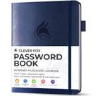 Livro de senhas Clever Fox com abas alfabéticas azul escuro
