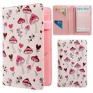 Livro de servidor BECEERE Pink Mushroom PU Leather com 2 bolsos com zíper