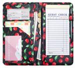 Livro de servidor Mymanz Cherry 12 cm x 23 cm com bolso com zíper
