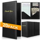 Livro de servidor ZENOWICK em PVC para garçonete com bolsos, pacote com 20