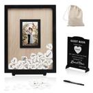 Livro de visitas de casamento Alternative HYMENEX com corações de madeira