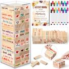 Livro de visitas de casamento, bloco de madeira alternativo, 80 unidades, Beeveer Livro de visitas de casamento, bloco de madeira alternativo, 80 unidades, Beeveer