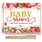 Livro de visitas do chá de bebê Fuyoooo Strawberry com caneta e canto de fotos