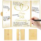 Livro de visitas Enrowtic 50th Anniversary Gold Wedding com caneta