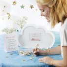 Livro de visitas Frame Kate Aspen Baby Shower Cloud com gotas de chuva