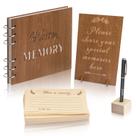 Livro de visitas funerário Creawoo Wooden In Loving Memory Set