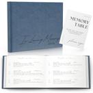 Livro de Visitas para Funeral Paige McRae 2026 Couro Azul