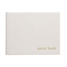 Livro de visitas Pearhead Baby Shower Ivory Linen com estampa dourada Livro de visitas Pearhead Baby Shower Ivory Linen com estampa dourada