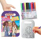 Livro Educativo Infantil Barbie Colorir e Ler para Diversão e Aprendizado + Kit Canetinhas 12 Cores Minnie Disney