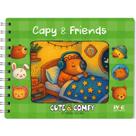 Livro Infantil Colorir Bear E Friends Cute & Comfy Capa Dura em Espiral Com Folha de Acetato