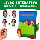 Livro Infantil Interativo Bíblico em Tecido ~ Adão e Eva no Jardim do Éden