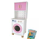 Livro Mini Máquina de Lavar Infantil Rosa Kit Livro Educativo