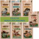Livro Mundo Dos Minidinos: T-Rex + Dilofossauro + Espinossauro + Estegossauro + Pterodáctilo + Tricerátopo + Velociráptor