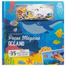 Livro Oceano 35 Peças Mágicas Com tiras autocolantes Infantil Todo Livro