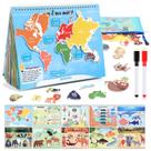Livro ocupado de geografia da Learning Toys WethCorp para crianças de 3 a 8 anos