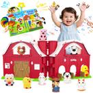 Livro para bebês Farm Animal Toy Red Barn w/ Tails para 1 a 5 anos
