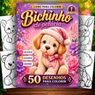 Livro para Colorir Animais de Pelucia Fofos Anti Stress Relaxante Kawaii Cute Cozy Hobby Passatempo Criativo Bichinhos