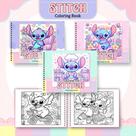 Livro para Colorir Bobbie Goods / STITCH - PINTURA/CAPA DURA - LAMINAÇÃO HOLOGRAFICA - LABUBU