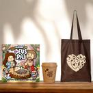 Livro para Colorir Colorindo com Deus Pai + Copo Café com Deus Pai + Bag Jesus Love