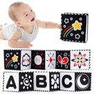 Livro Sensorial De Pano Preto E Branco Para Bebês, Brinquedo De Berço De Alto Contraste Para