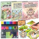 Livros de Colorir ADEVIAN 3 Peças com 36 Marcadores 22 cm