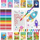 Livros de colorir Ben Louis para crianças com conjunto de 24 lápis empilháveis