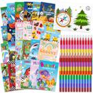 Livros de colorir Cinrobiye 24 com lápis empilháveis para crianças