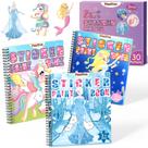 Livros de pintura adesiva PERRYHOME para meninas de 4 a 8 anos com 3 temas, 3 unidades
