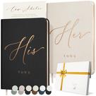 Livros de votos de casamento ARTESORI His and Hers Linen Ivory & Black